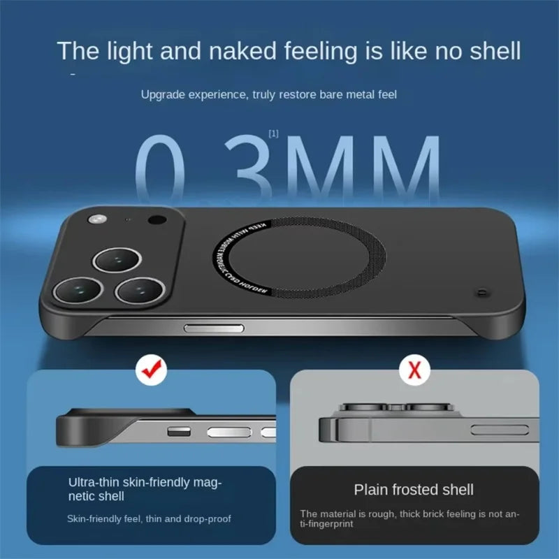Frame less ultra Thin Magnetic iPhone Case For iPhone 17
