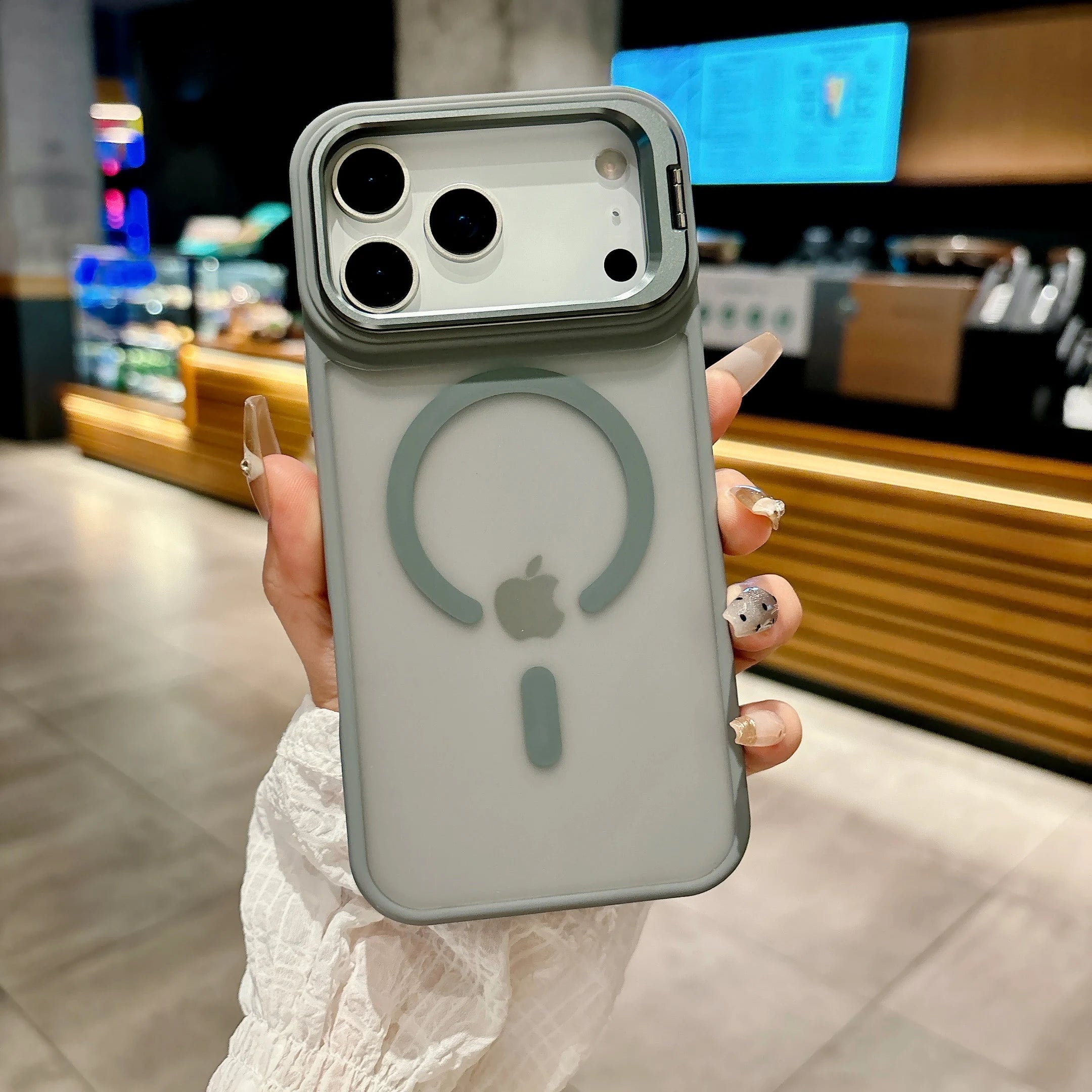 Frosted Matte Case With Bracket Stand For iPhone 17